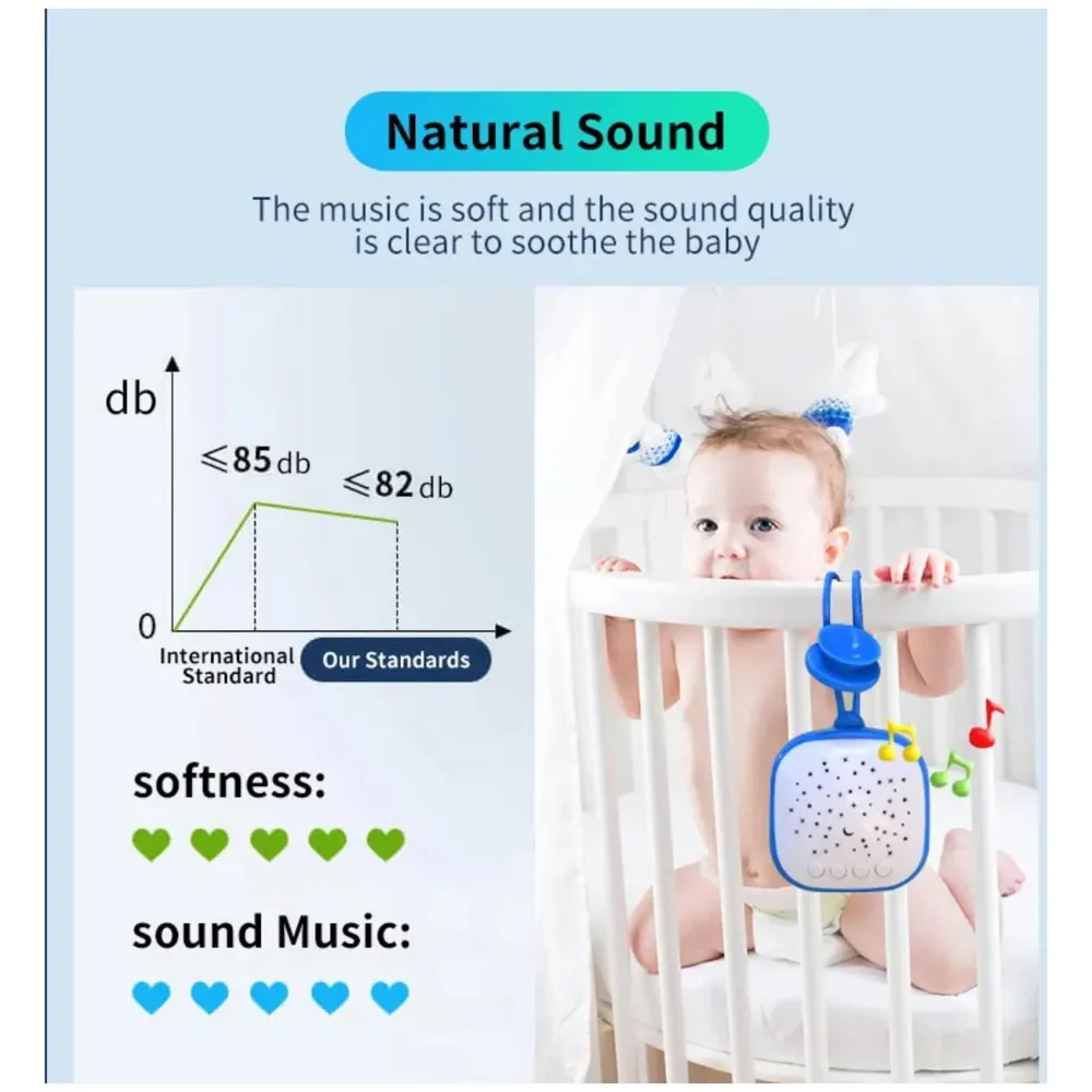 White Noise Machine for Adults And Baby With 10 Natural Sounds Sleep Aid LED Nature calming melody adjustable night light with white noise therapy machine and star projector white