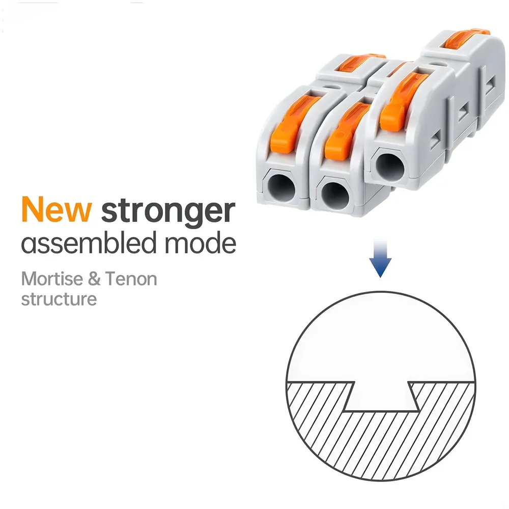 50 Pcs Wire Connector, 1 Conductor Compact Splicing Wire Connectors for Circuit Inline SPL-1 Clamp up to 4mm terminal connectors reusable electric. - 6
