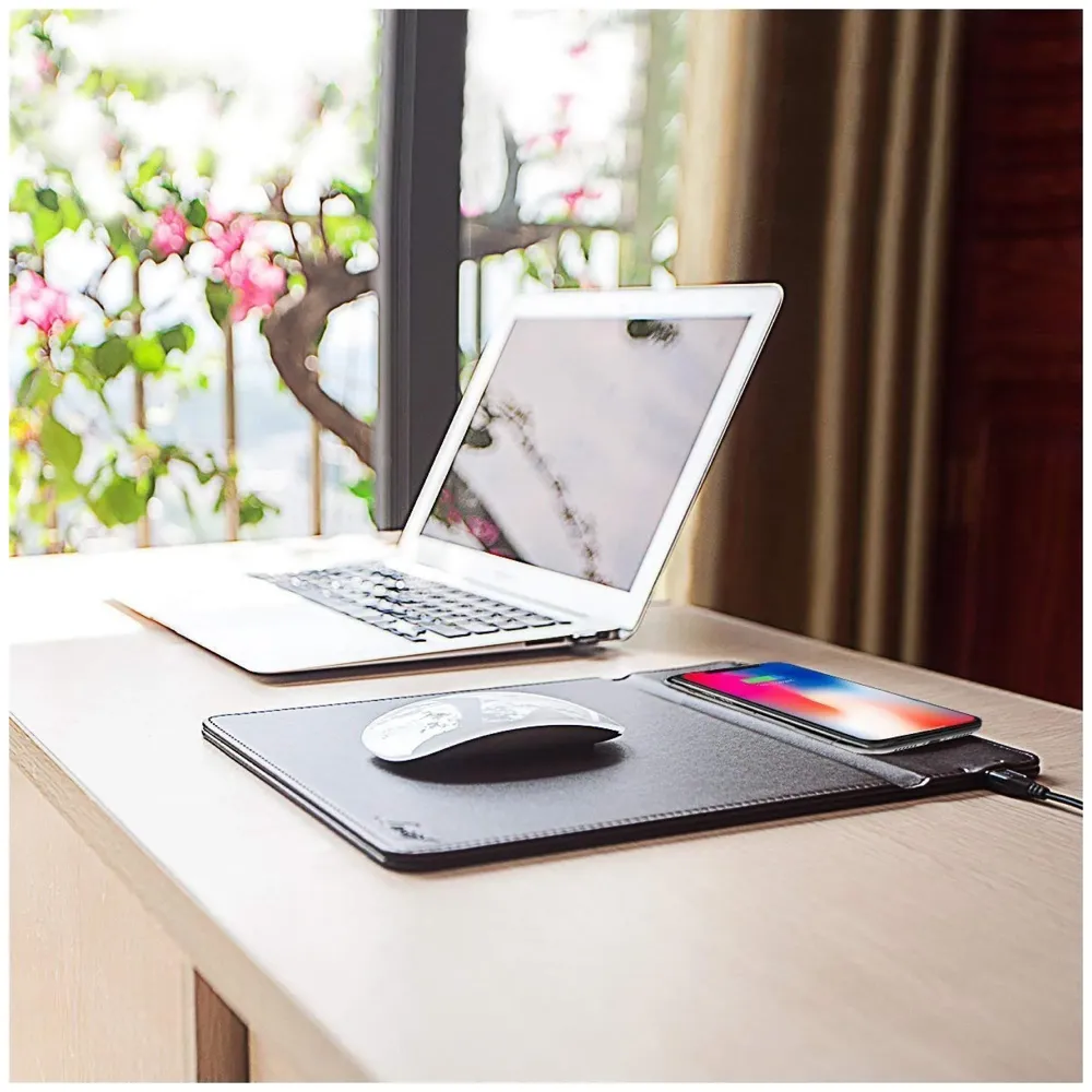 Wireless Charging Mouse Pad Station 5W for Galaxy Note Series and Standard Charge for iPhone X and 8 (Black)