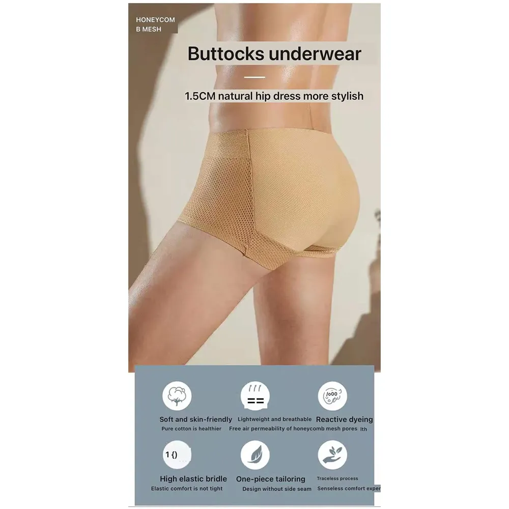 Men Padded Underwear Briefs Underpants Butt Booster Lifter Enhancer