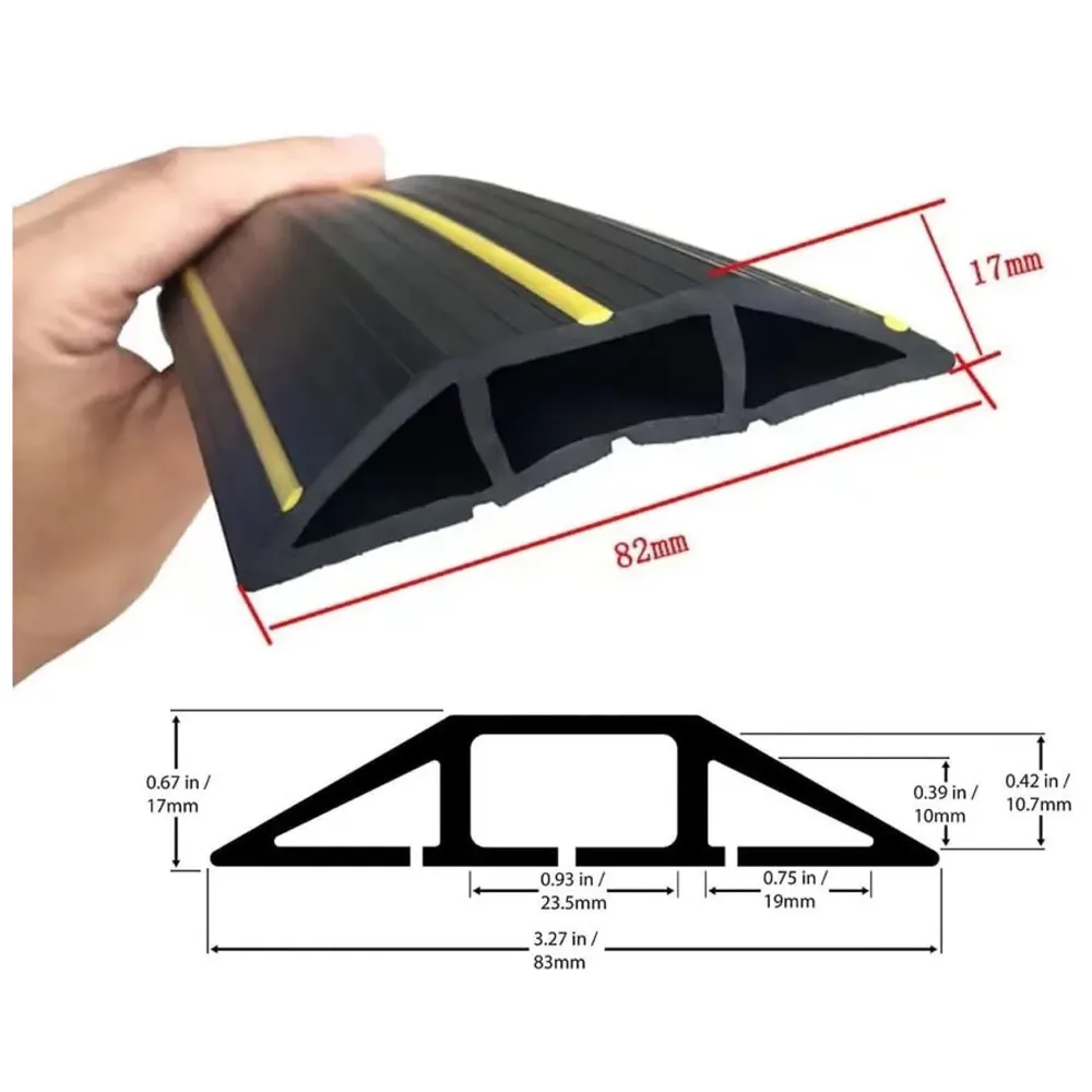 Floor Cable Cover, Perfect for an Office, Home, Workshop, Warehouse, Concert, Or Other Outdoor Setting, Floor Cords, Cables and Wires Protector 82 mm X 17 mm X