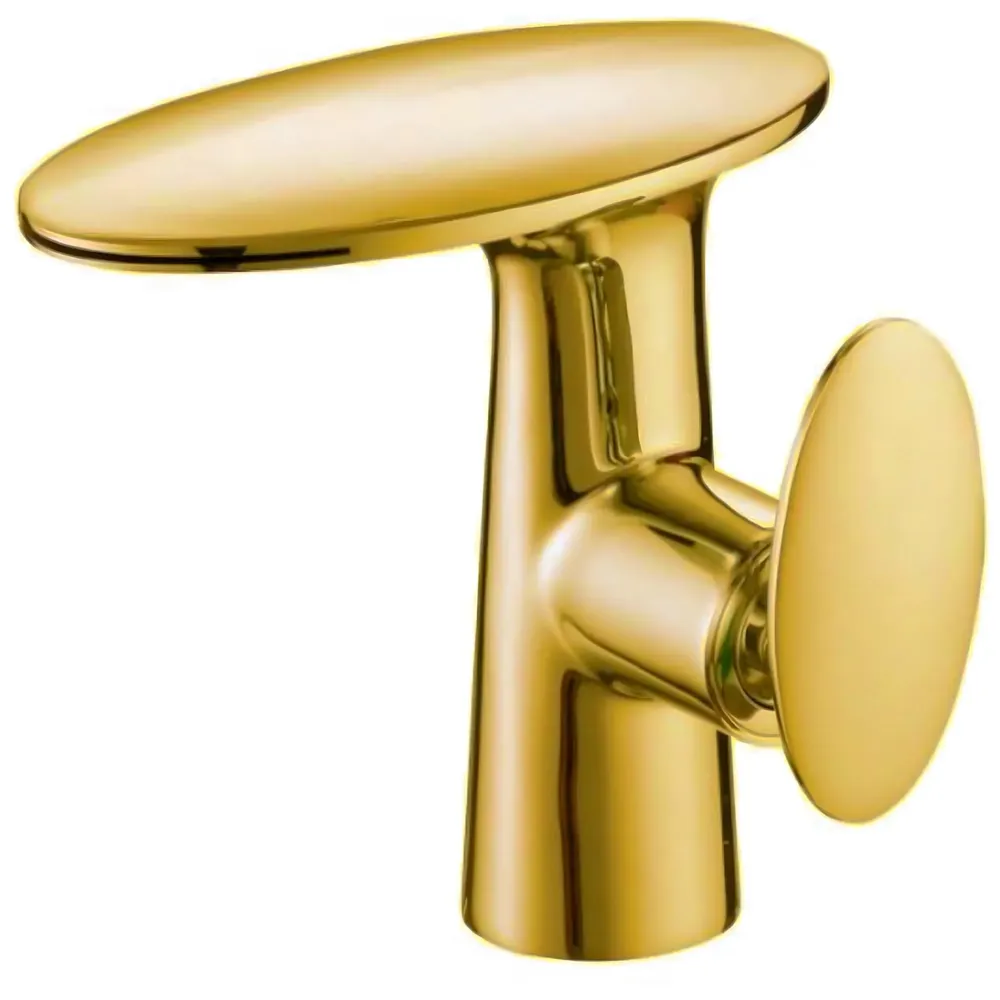 Waterfall Gold Faucet Tap Mixer Hot and Cold Heavy Single Lever Basin Mixer 15.5 Cm 360 Degree Rotating Spout and Ceramic Cartridge for Bathroom Wash Basins