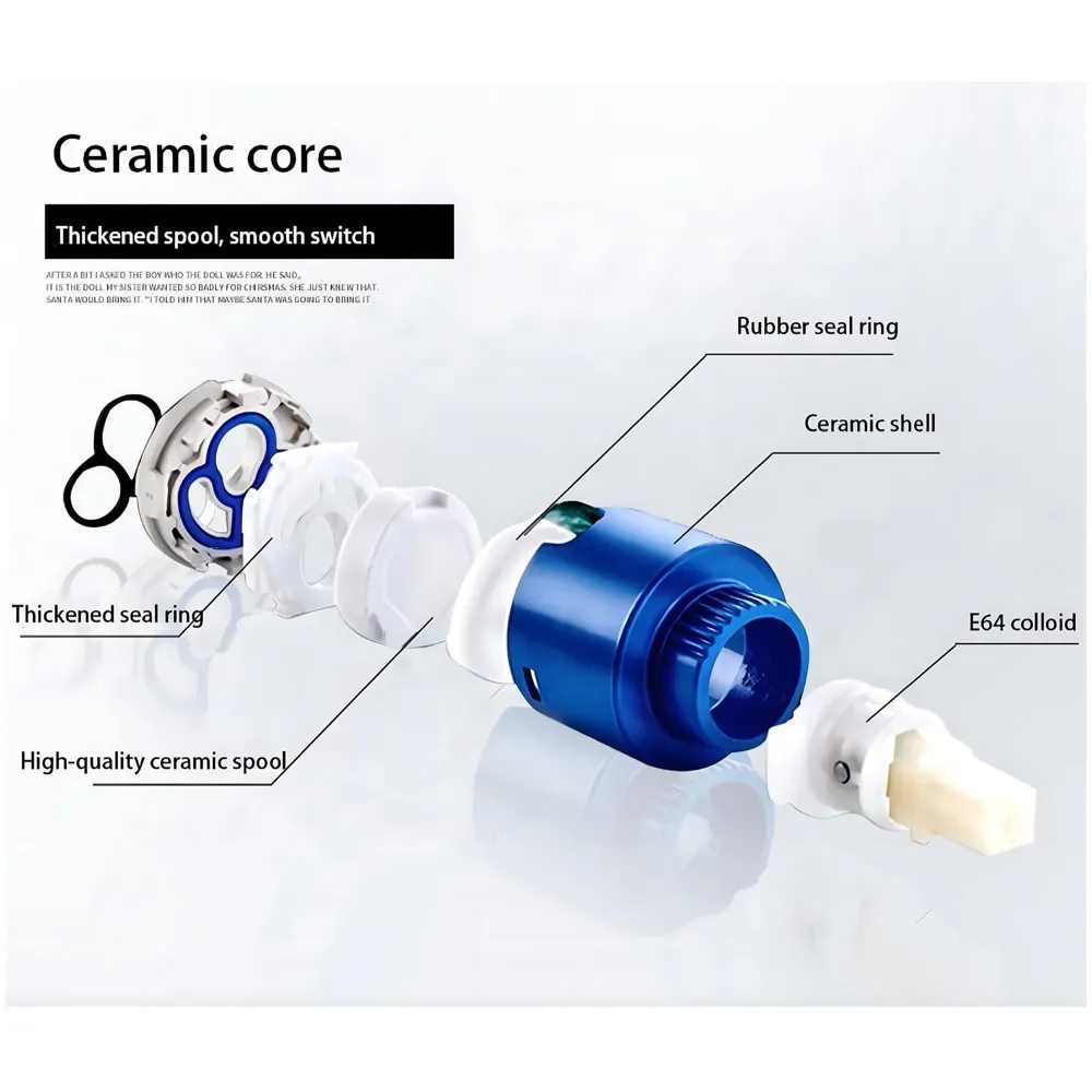 Waterfall Dark Grey Faucet Tap Mixer Hot and Cold Heavy Single Lever Basin Mixer 15.5 Cm 360 Degree Rotating Spout and Ceramic Cartridge for Bathroom Wash Basins